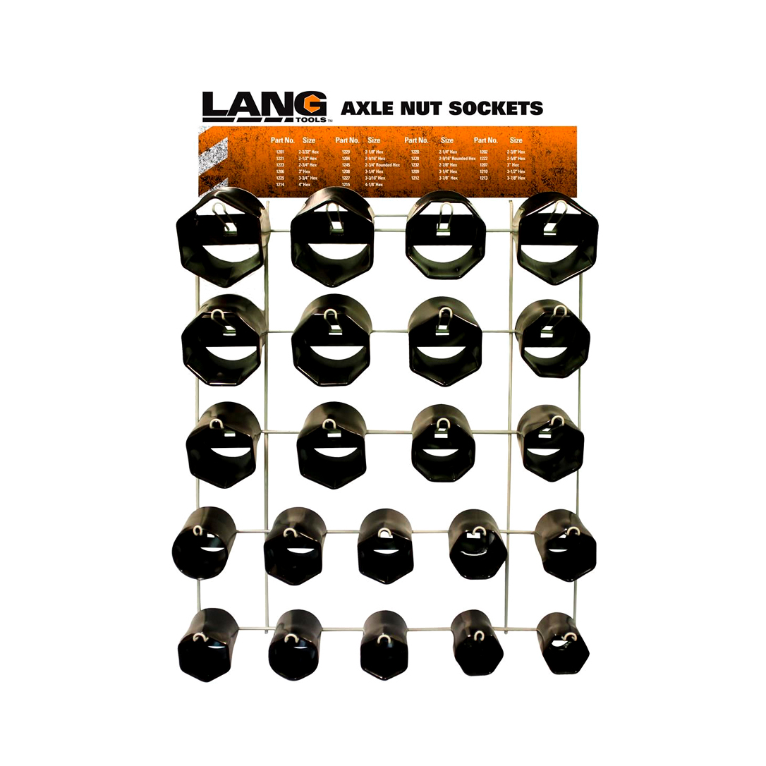 Lang 22-Piece Axle Nut Socket Display