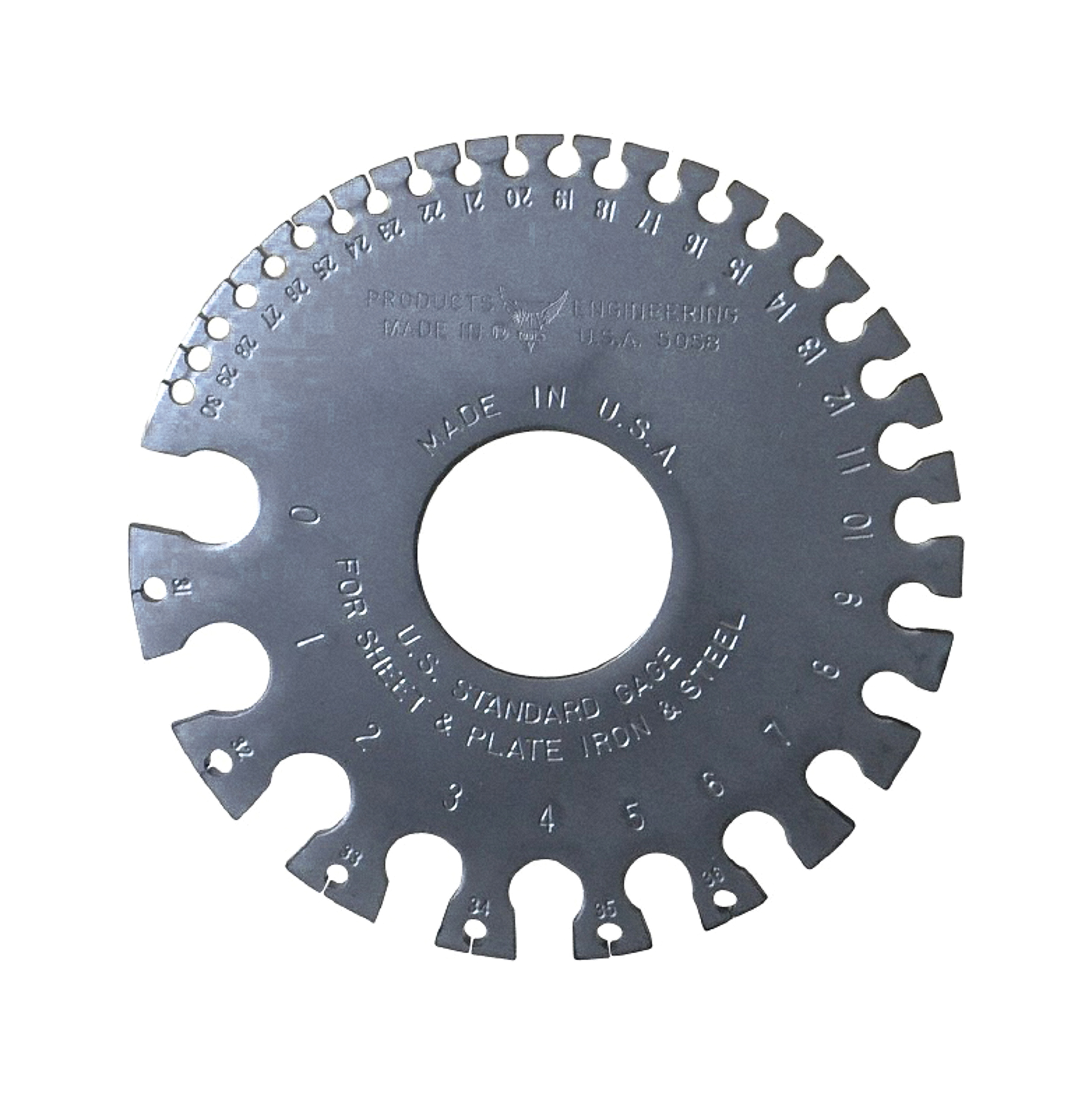 PEC Tool Wire Gage, Sizes 0–36 with Decimal Equivalents