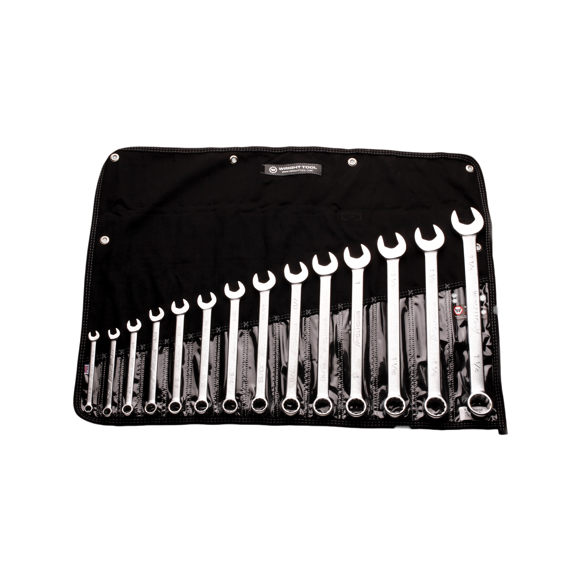 14-Piece Combination Wrench Set, WrightGrip® 2.0, 12-Point, Satin, 3/8–1-1/4 in.