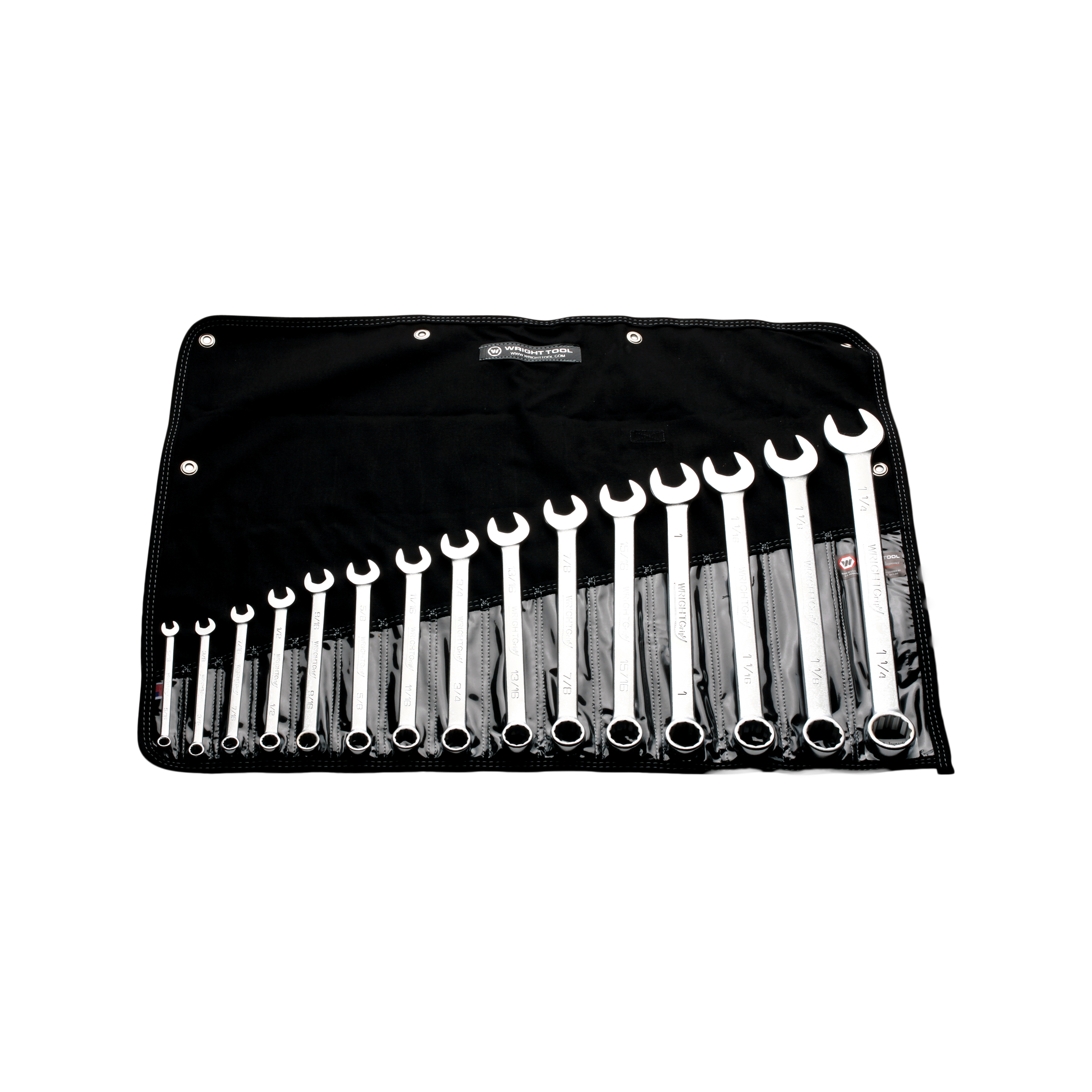 15-Piece Combination Wrench Set, WrightGrip® 2.0, 12-Point, Satin, 5/16–1-1/4 in.