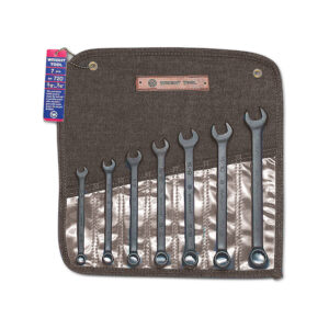 7-Piece Black Combination Wrench Set, 12-Point, 3/8–3/4 in.
