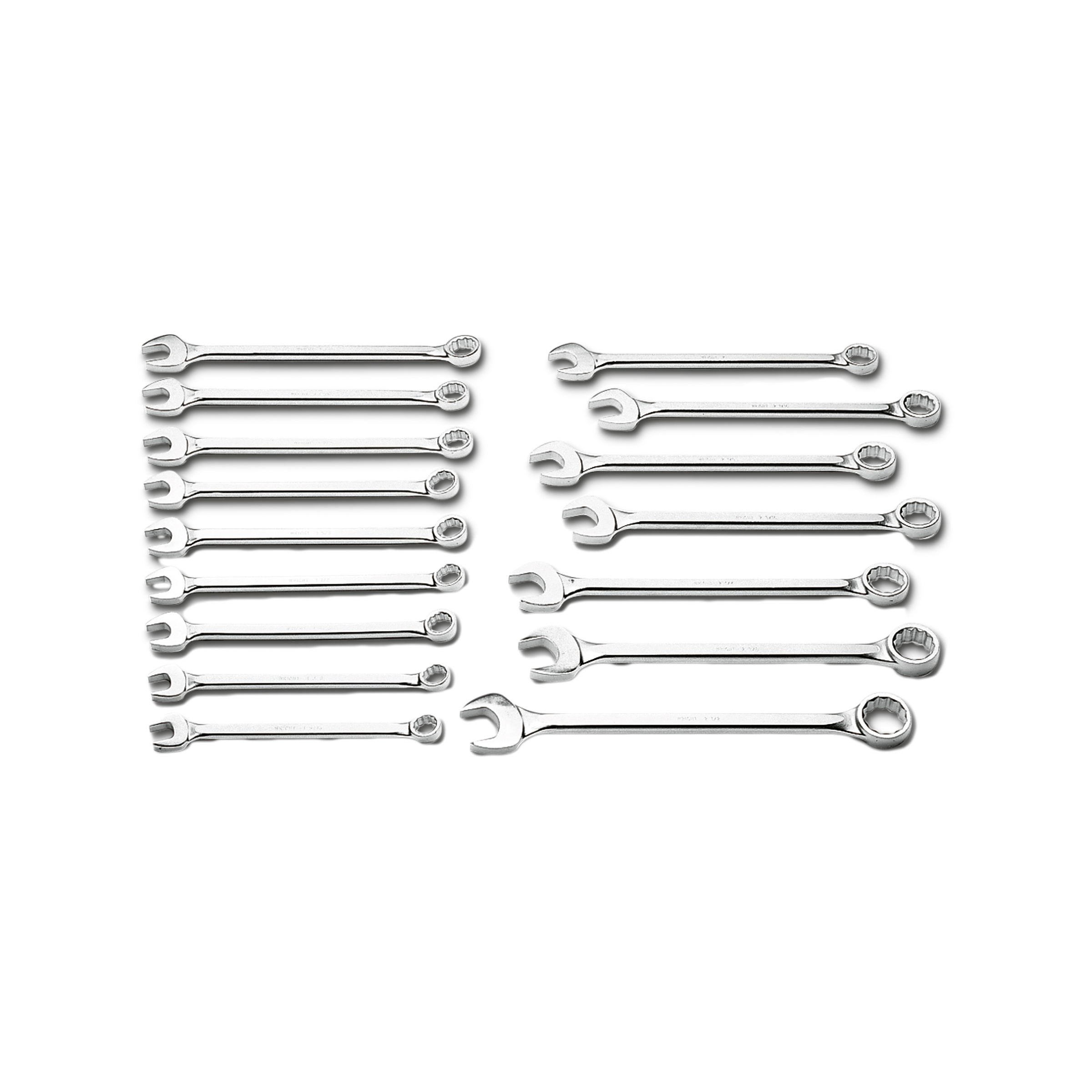 16-Piece Combination Wrench Set, WrightGrip® 2.0, 12-Point, Satin, 1-5/16–2-1/2 in.